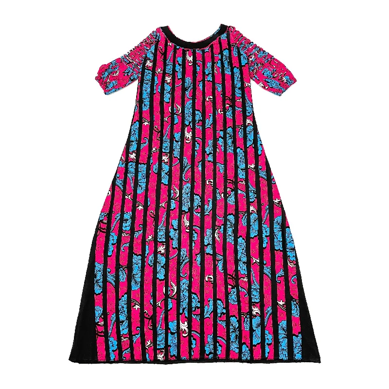 Final Markdown Women's Pink Ankara & Cotton Mix Dress