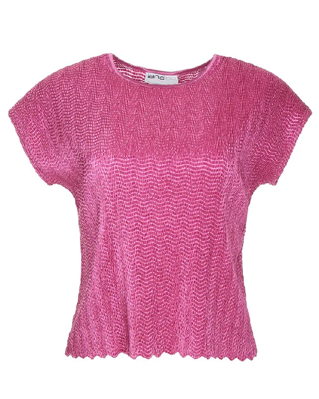 Clearance Items Y2K Pink texturised Short Sleeve Top - M