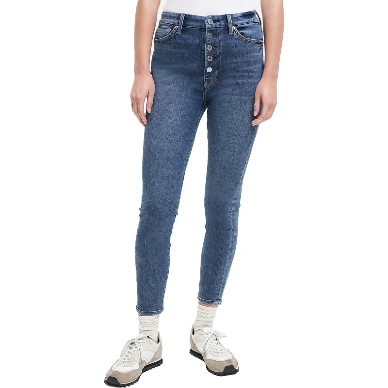 Now or Never 7 For All Mankind Womens Aubrey Super High Waist Medium Wash Skinny Jeans