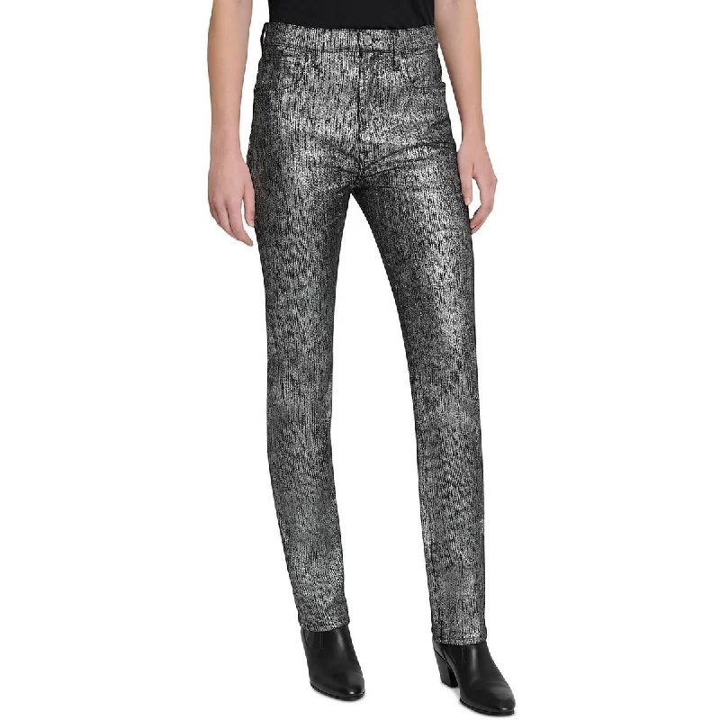 Time-Limited Offer 7 For All Mankind Womens East Metallic High Rise Slim Jeans