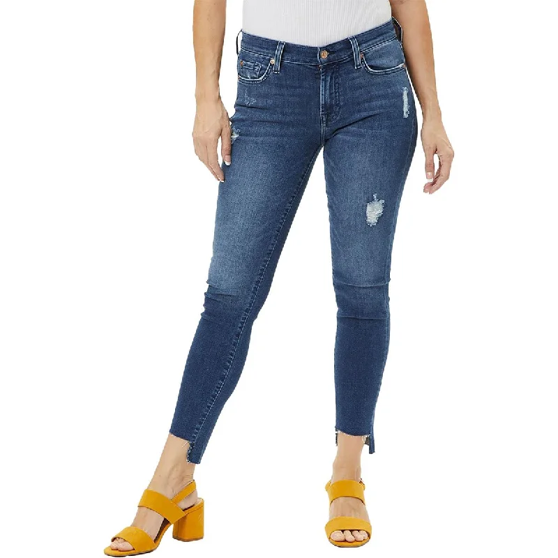 Mega Deal 7 For All Mankind Womens Gwenevere Ankle Distressed Skinny Jeans