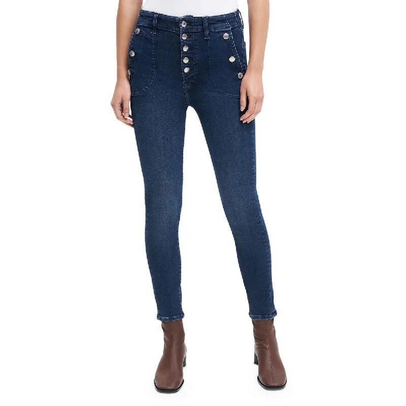 Bonus Savings 7 For All Mankind Womens Portia Mid Rise Button Fly Skinny Jeans