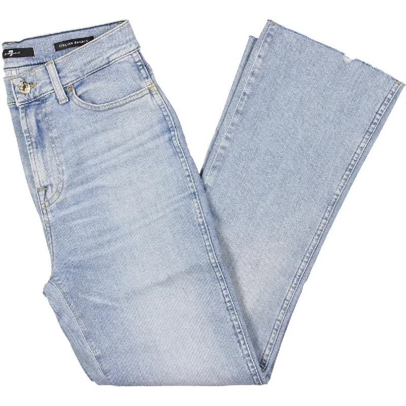 Unmissable Offer 7 For All Mankind Womens Raw Hem Slim Kick Flare Jeans