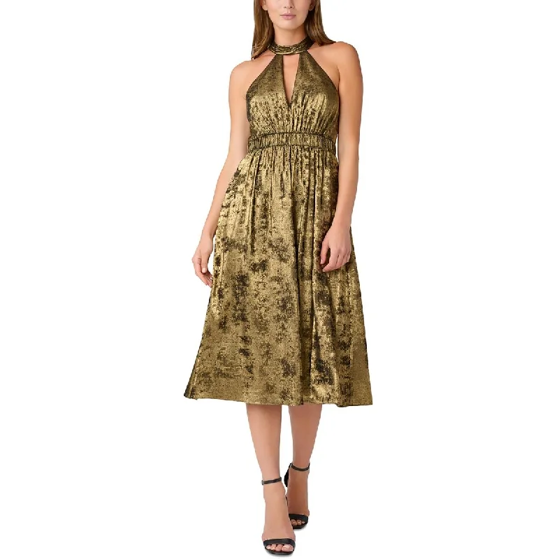 Instant Discount Aidan by Aidan Mattox Womens Shimmer Cut-Out Cocktail and Party Dress