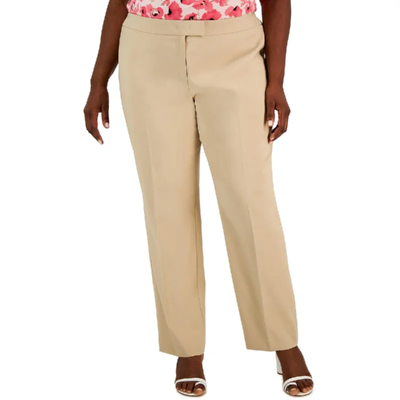 Fantastic Offers Anne Klein Womens Plus High Rise Khaki Straight Leg Pants