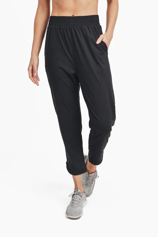 Seasonal Clearance MONO B - Athleisure Joggers with Curved Notch Hem