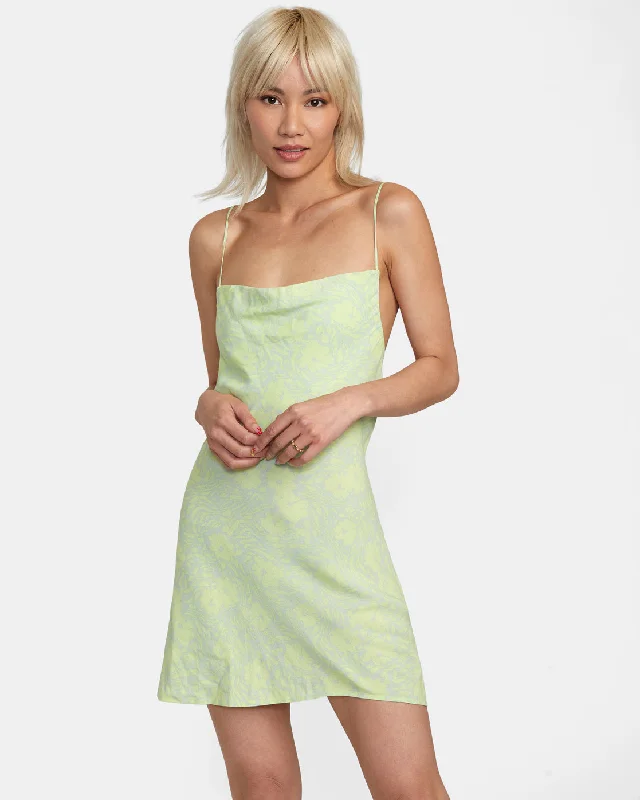 Midnight Madness Blank Space Mini Sun Dress - Mineral Green