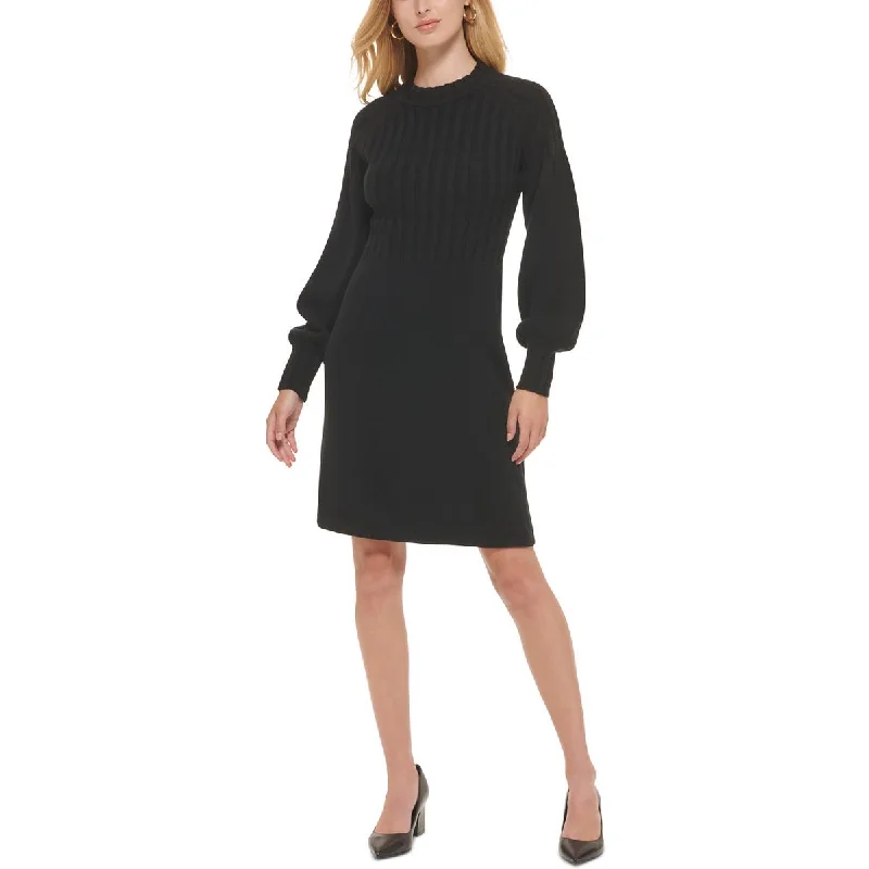 Deal Alert Calvin Klein Womens Petites Ribbed Midi Sweaterdress
