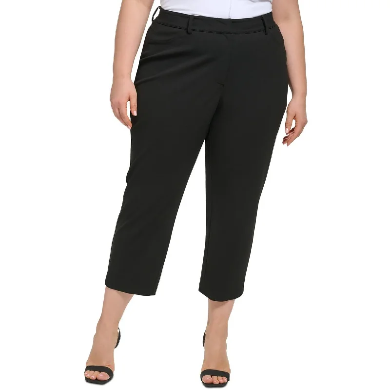 Take Advantage Calvin Klein Womens Plus Office Solid Ankle Pants