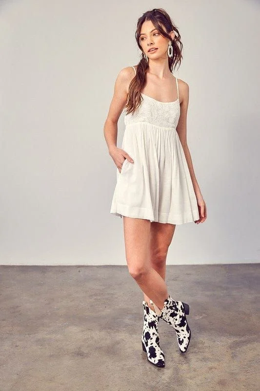 Crazy Deals Mustard Seed Cotton Jacquard Cont Detail Romper