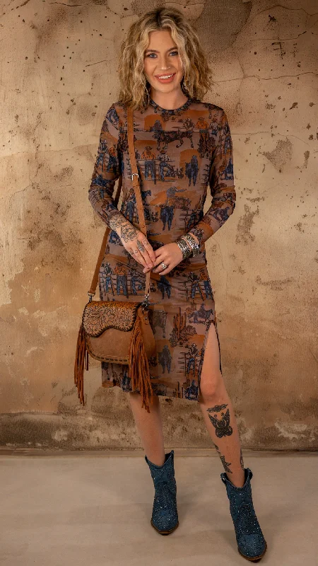 Daily Specials Cowboy Encounters Slit Mesh Dress