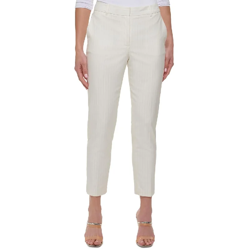 Limited Availability DKNY Womens Essex Pinstripe Slim Leg Ankle Pants