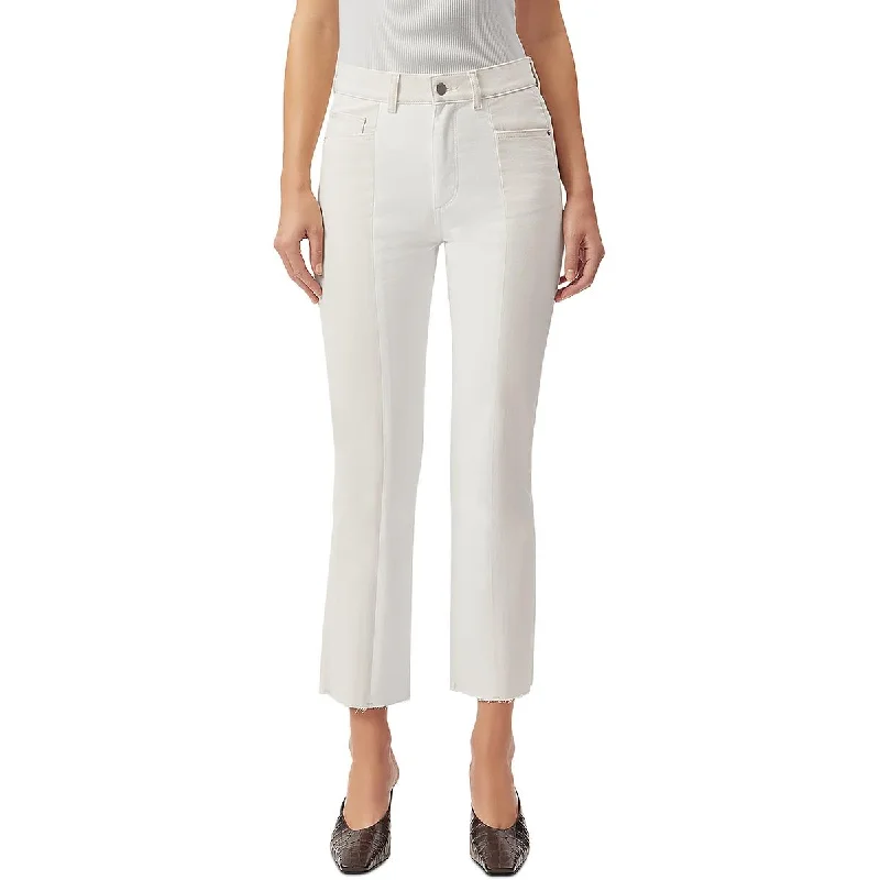 Deep Discounts DL1961 Womens Raw Hem Mid Rise Straight Leg Jeans