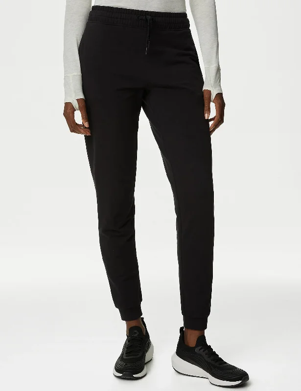 Mega Deal Cotton Rich Cuffed High Waisted Joggers - Black