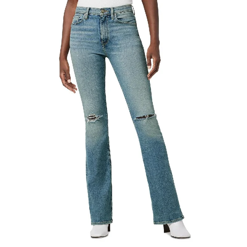 Discount Mania Hudson Womens Barbara High Waist Distressed Bootcut Jeans
