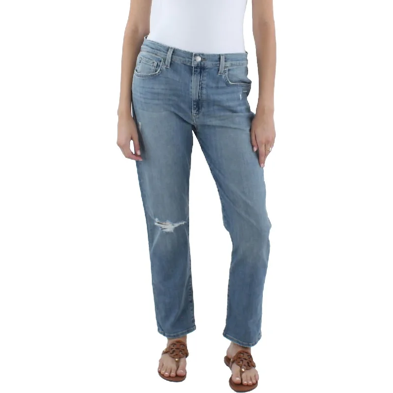 Super Sale Joe's Womens High-Rise Distressed Straight Leg Jeans