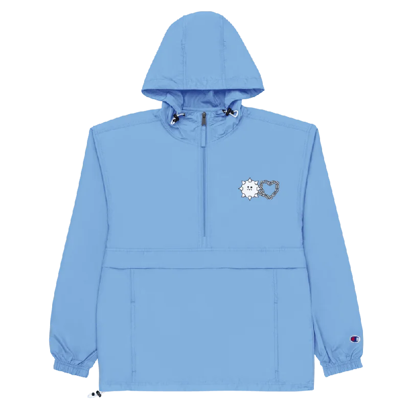 Massive Deals Love Hurts® x Champion Embroidered Packable Jacket (Pastel Blue)