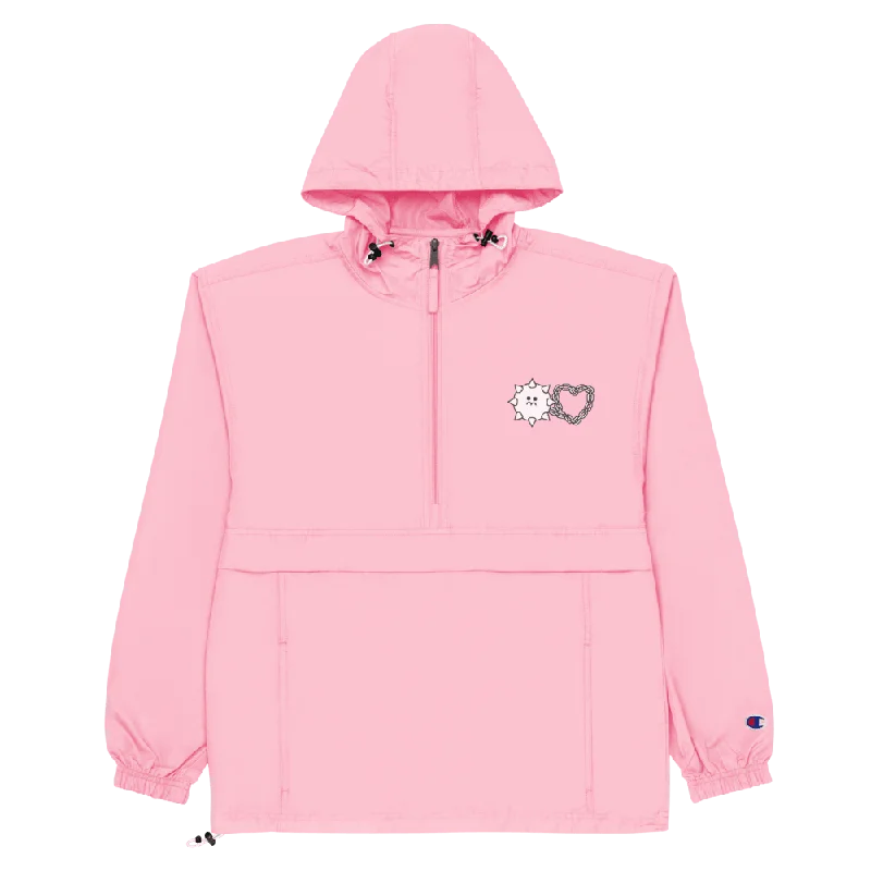 Major Savings Love Hurts® x Champion Embroidered Packable Jacket (Pastel Pink)