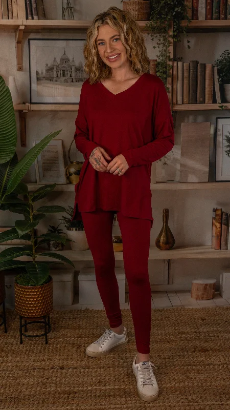 Deal Mania Lovin' Myself Cabernet Legging Set