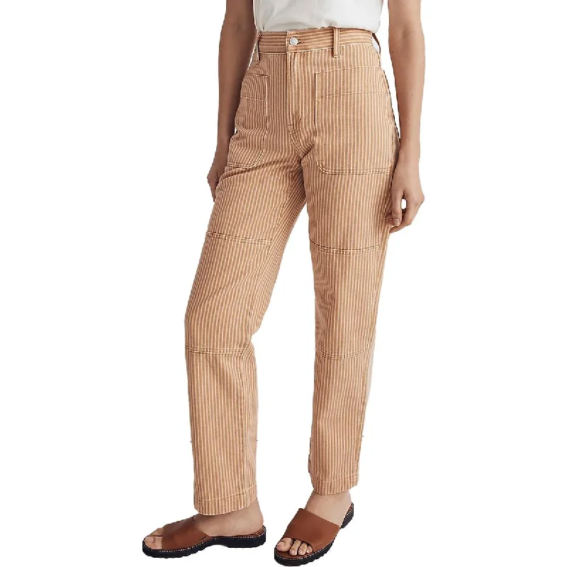 One-DAY Sale Madewell Womens High-Rise Striped Straight Leg Jeans