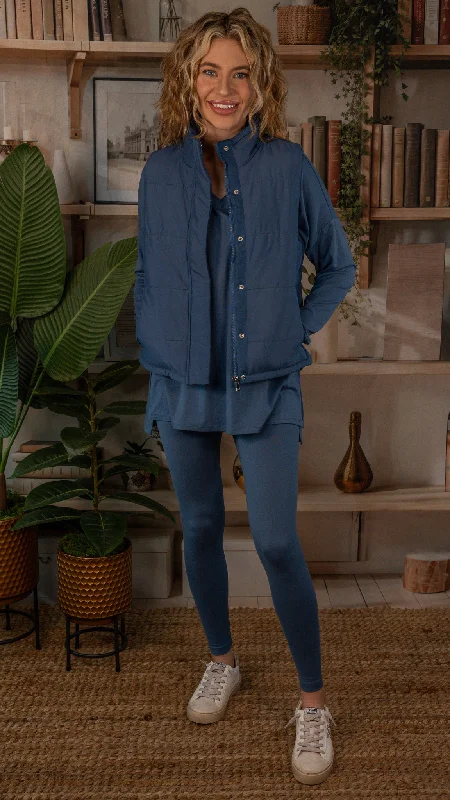 Can't Miss Melody Dusty Blue Puff Vest