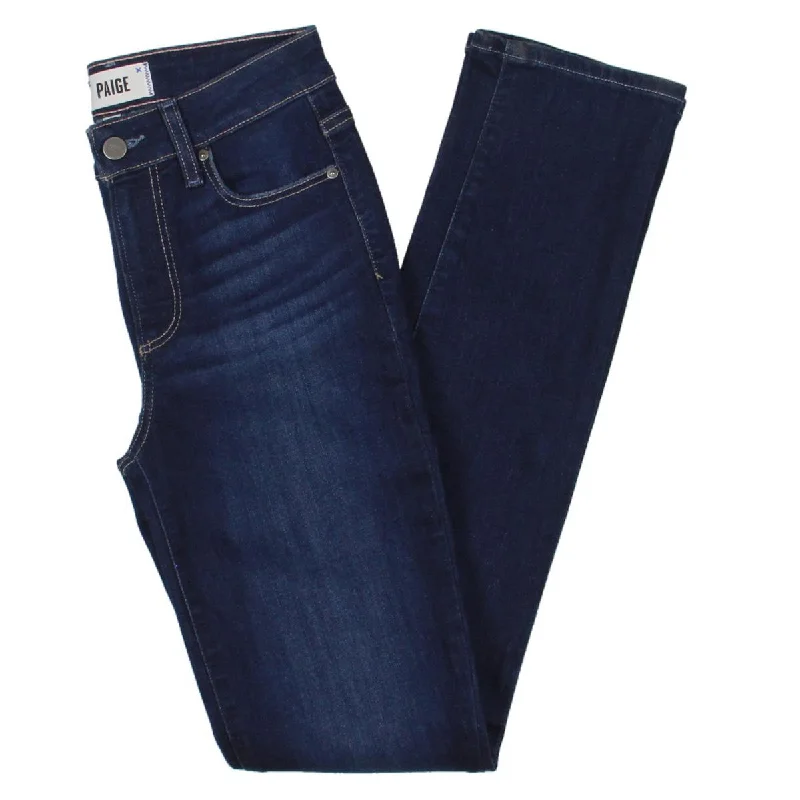 Stock Clearance Paige Womens Hoxton Mid Rise Faded Straight Leg Jeans