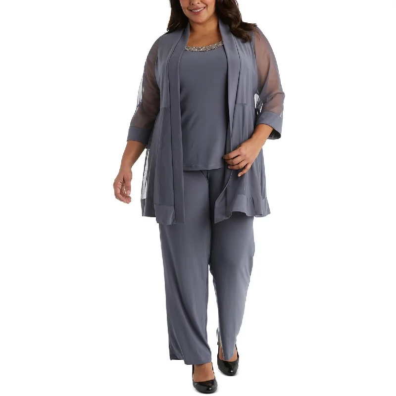 Early Access R&M Richards Womens Plus 2PC Jacket Pant Suit