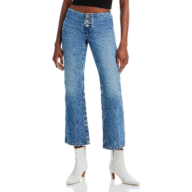 Act Fast RE/DONE Womens Cropped High Rise Bootcut Jeans