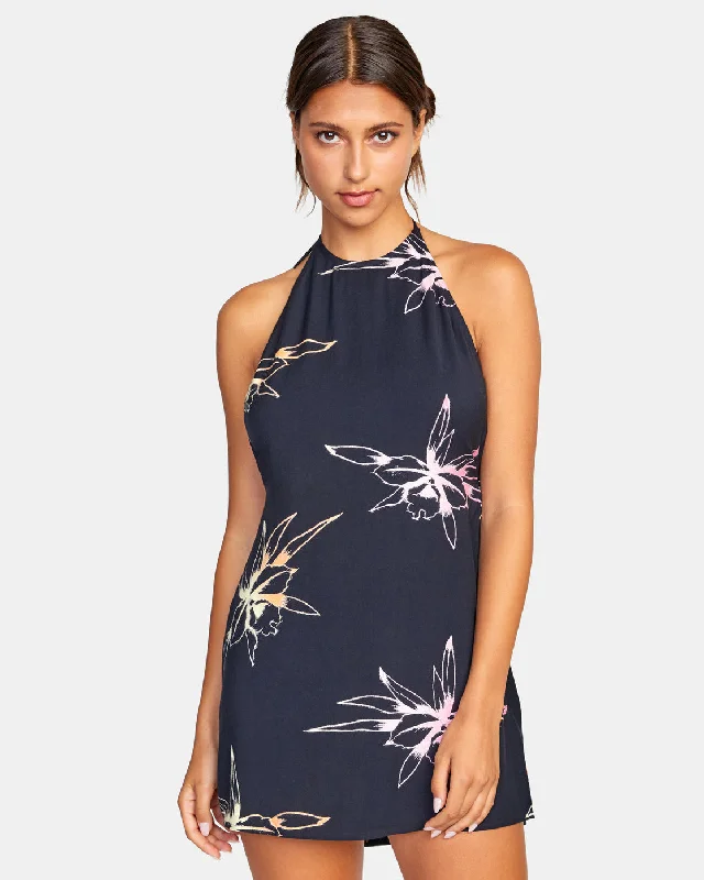 Customer Appreciation Sale Straight On Halter Dress - Black