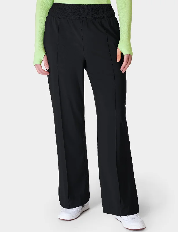 Can't Miss Explorer Wide Leg Track Trousers - Black