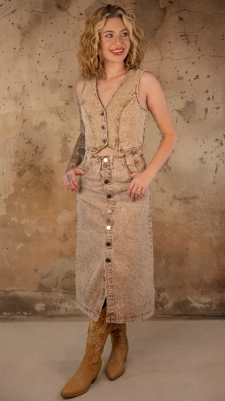The Best Prices Tabitha Vintage Taupe Skirt Set